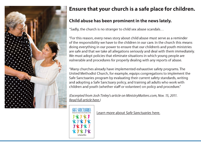 Ensure that your church is a safe place for children